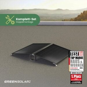 Balkonkraftwerk Flachdach 900/800 black Doppelmontage