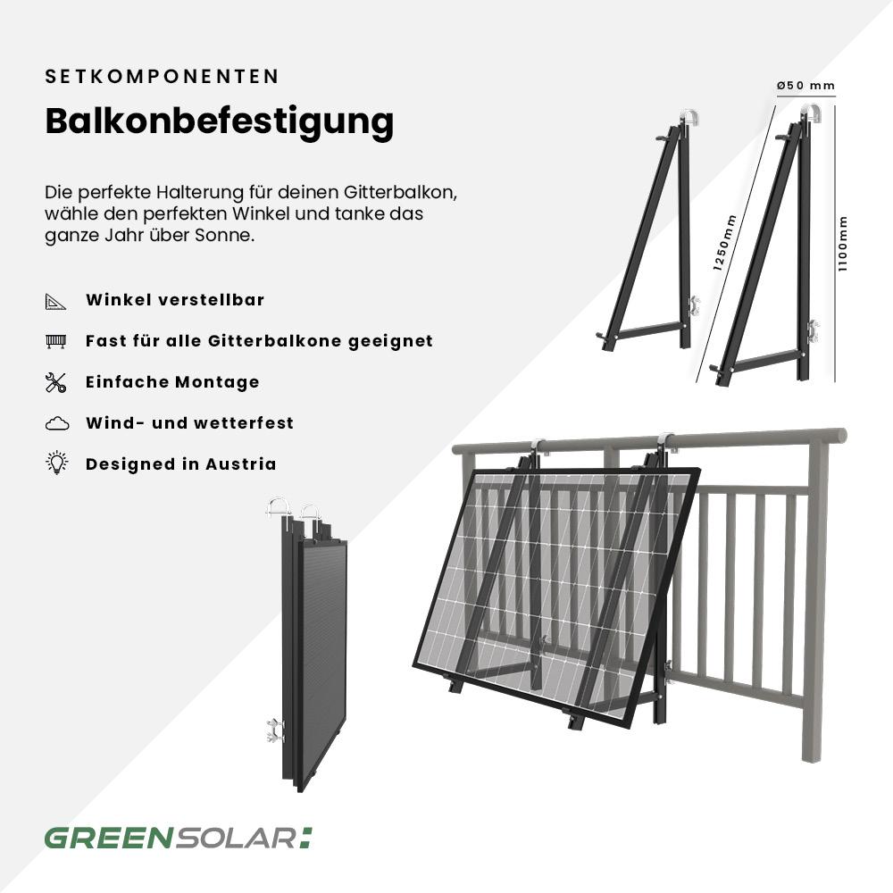 Solarkraftwerk Balkon 1160/800 silver bifazial