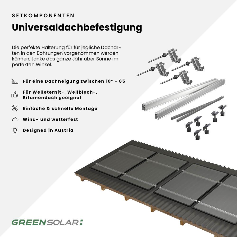 Solaranlage Universaldach 8kWp mit Speicher 5,76 kWh