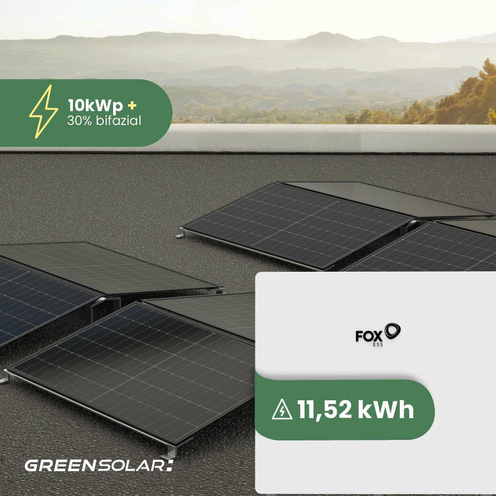 Solaranlage Flachdach 10kWp mit Speicher 11,52 kWh