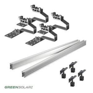 Ziegeldachbefestigung Grundset mit Trageschienen für 1 Modul