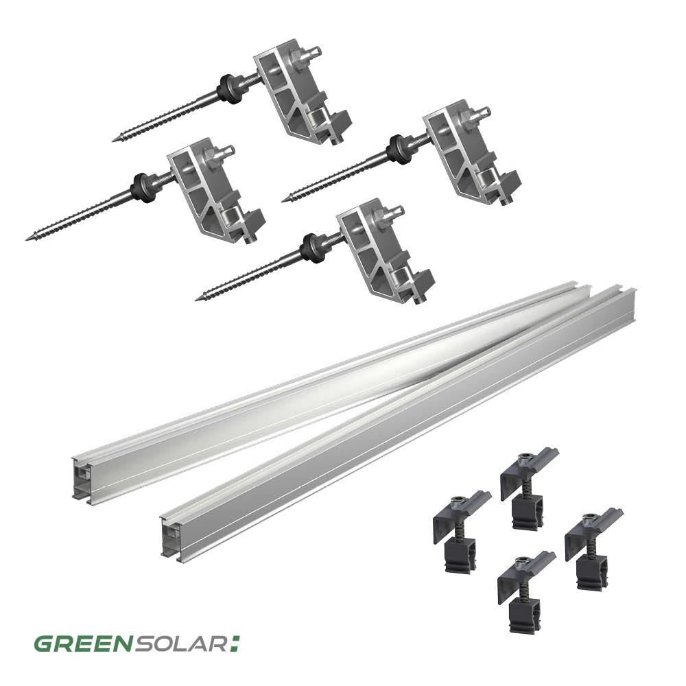 Universaldachbefestigung Grundset mit Trageschienen für 1 Modul